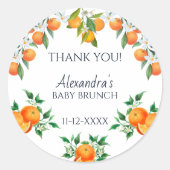 Sticker Rond Un Petit Merci Citrus Cutie Baby Brunch (Devant)