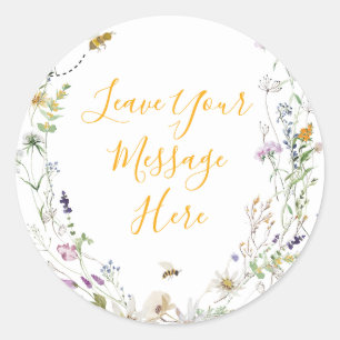 Sticker Rond Un Petit Miel Abeille Floral Baby shower Votre Mes