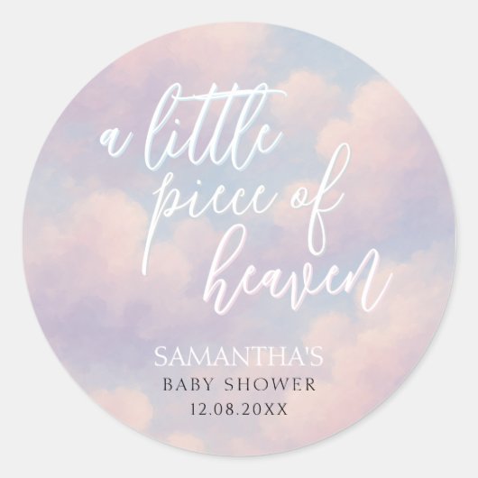 Sticker Rond Un petit morceau de Baby shower moderne du ciel (Devant)
