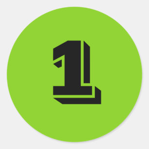 Sticker Rond Un petit nombre rond de chevalets vert par Janz