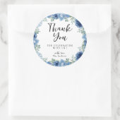 Sticker Rond Un Petit Papillon bleu Floral Merci rustique (Sac)