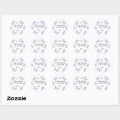 Sticker Rond Un petit papillon est en chemin Baby shower (Feuille)