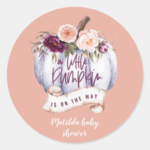 Sticker Rond Un petit parti citrouille de baby shower d'automne