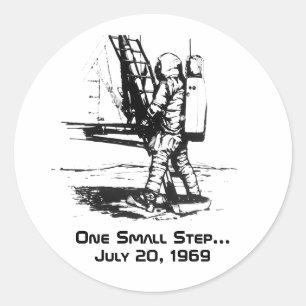 Sticker Rond Un Petit Pas Apollo 11 Lune Atterrissage