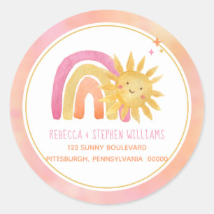 Sticker Rond Un petit rayon de soleil Adresse de retour