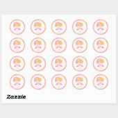 Sticker Rond Un petit rayon de soleil Baby shower fille (Feuille)