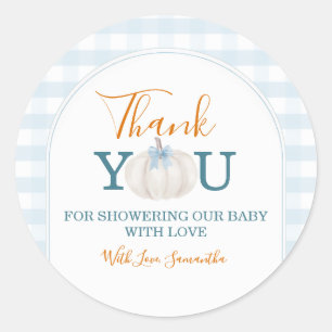 Sticker Rond Un petit remerciement de Baby Shower pour un camio