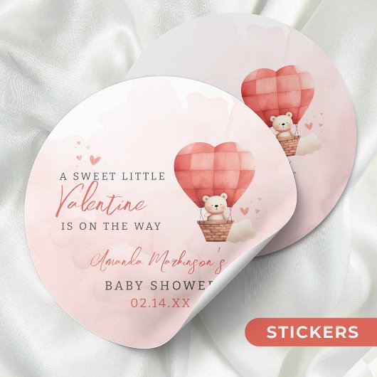 Sticker Rond Un petit valentin doux est sur le Baby shower Way