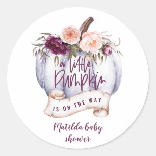 Sticker Rond Un peu citrouille à la fête du baby shower d'autom