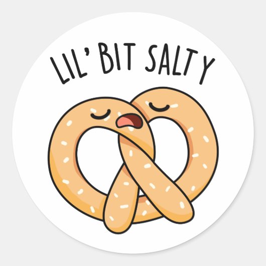Sticker Rond Un peu de Cool salé Pretzel Pun (Devant)