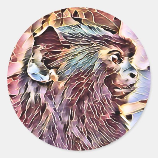 STICKER ROND UN PEU DE SINGE (Devant)