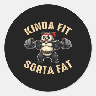 Sticker Rond Un peu en forme plutôt gros pratiquants de gym Pan