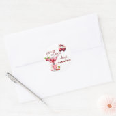 Sticker Rond Un peu plus âgé Chic Cherry Martini 21e anniversai (Enveloppe)