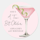 Sticker Rond Un peu plus âgé Martini Anniversaire (Devant)