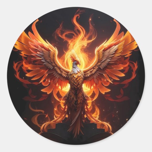 Sticker Rond Un Phoenix renaît (Devant)