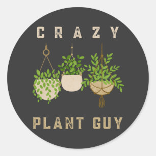 Sticker Rond Un Plante fou, Amant du jardinage