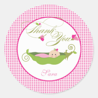 Sticker Rond Un pois dans un Baby shower de pois Favoriser Stic