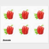 Sticker Rond Un poivron rouge (Feuille)