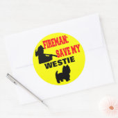 Sticker Rond Un pompier sauve mon chien Westin Sécurité incendi (Enveloppe)