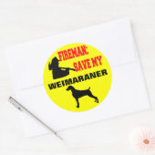 Sticker Rond Un pompier sauve mon Weimaraner (Enveloppe)