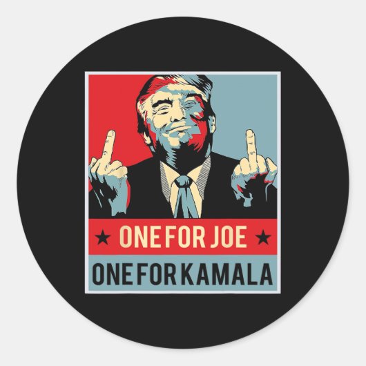 Sticker Rond Un pour Joe Un pour Kamala (Devant)