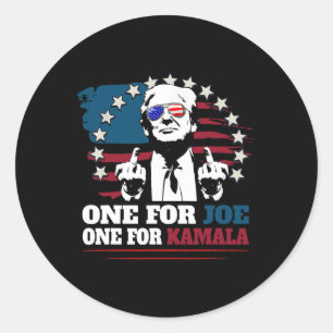 Sticker Rond Un Pour Joe Un Pour Kamala Drôle Trump Voter Trump