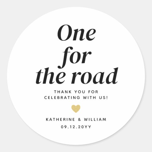 Sticker Rond Un pour le Mariage Merci de route Snack Favor Sac (Devant)