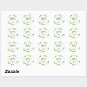 Sticker Rond Un premier anniversaire de Sweet Pea (Feuille)