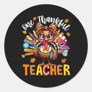 Sticker Rond Un Professeur Remercié Thanksgiving Turquie mignon