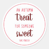 Sticker Rond Un régal d'automne pour un Thanksgiving sucré (Devant)