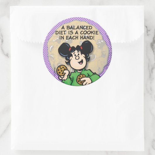 Sticker Rond Un régime équilibré (Sac)