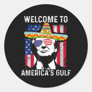 Sticker Rond Un retour dans le Golfe amusant Trump Mexique