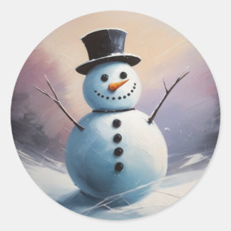 Sticker Rond Un rêve neigeux