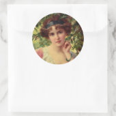 Sticker Rond Un Rose d'été (Sac)