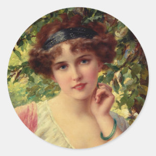Sticker Rond Un Rose d'été