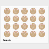 Sticker Rond Un scintillement rustique kraft merci baby shower (Feuille)
