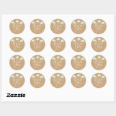 Sticker Rond Un scintillement rustique kraft merci baby shower (Feuille)