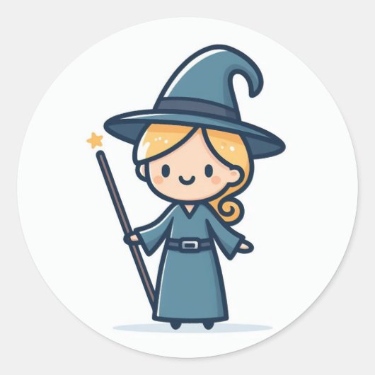 Sticker Rond Un sorcier (Devant)