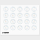 Sticker Rond Un sot Oie Bleu Bow premier anniversaire (Feuille)