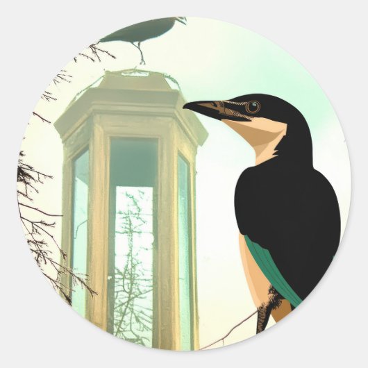 Sticker Rond Un souffle profond avant que le froid ne s'install (Devant)