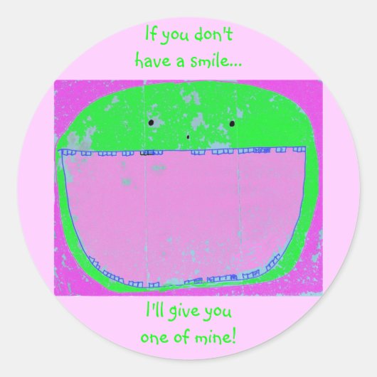 Sticker Rond Un sourire à moi (Devant)