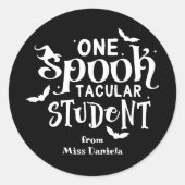 Sticker Rond Un Spotaculaire élève Halloween récompense enseign (Devant)