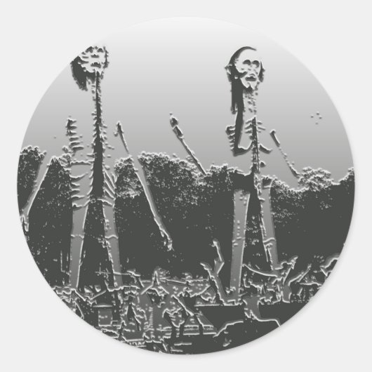 Sticker Rond Un Stick d'enfer bouddhiste (Devant)