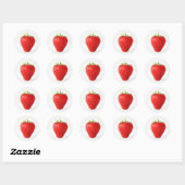 Sticker Rond Un stkcna de fraise rouge (Feuille)