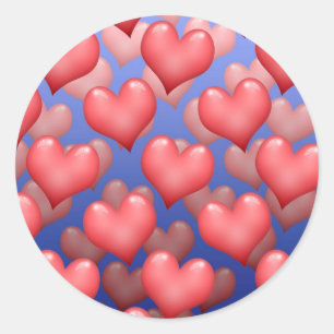 Sticker Rond Un tas de coeurs