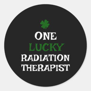 Sticker Rond Un thérapeute en radiothérapie chanceux à la Saint