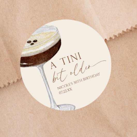 Sticker Rond Un Tini Un Peu Plus Ancien Expresso Martini Annive