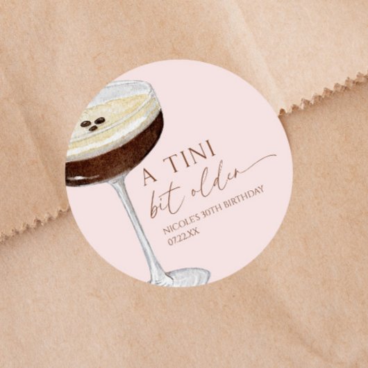 Sticker Rond Un Tini Un Peu Plus Ancien Expresso Martini Annive