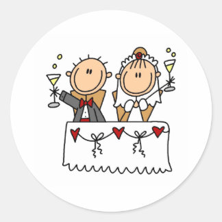 Sticker Rond Un Toast À L'Épouse Et À L'Autocollant Groom
