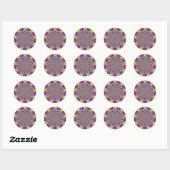 Sticker Rond Un traitement optique fractal (Feuille)
